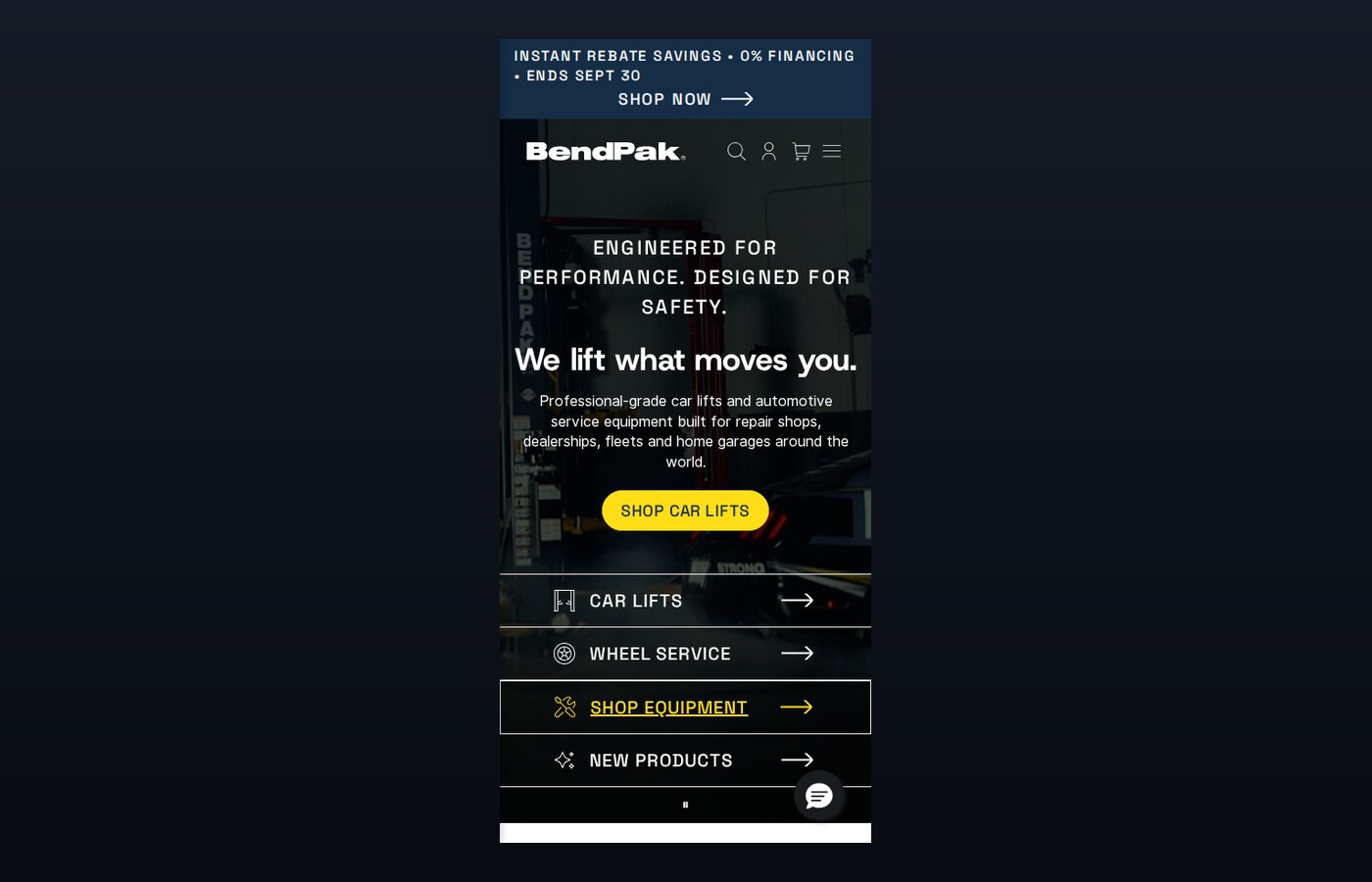 BendPak mobile view