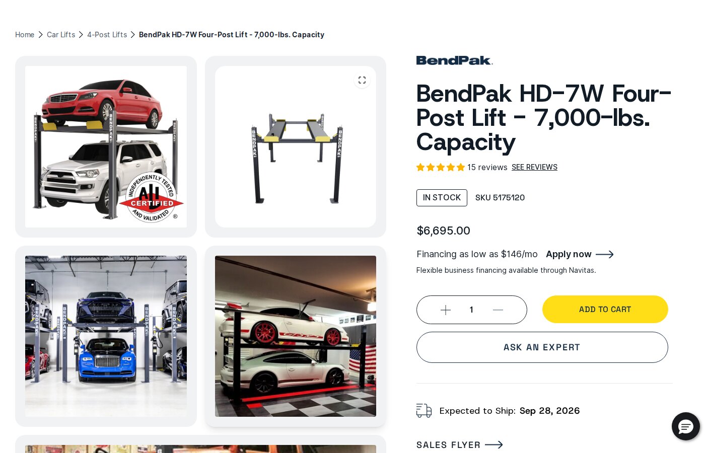 BendPak HD-7W product page