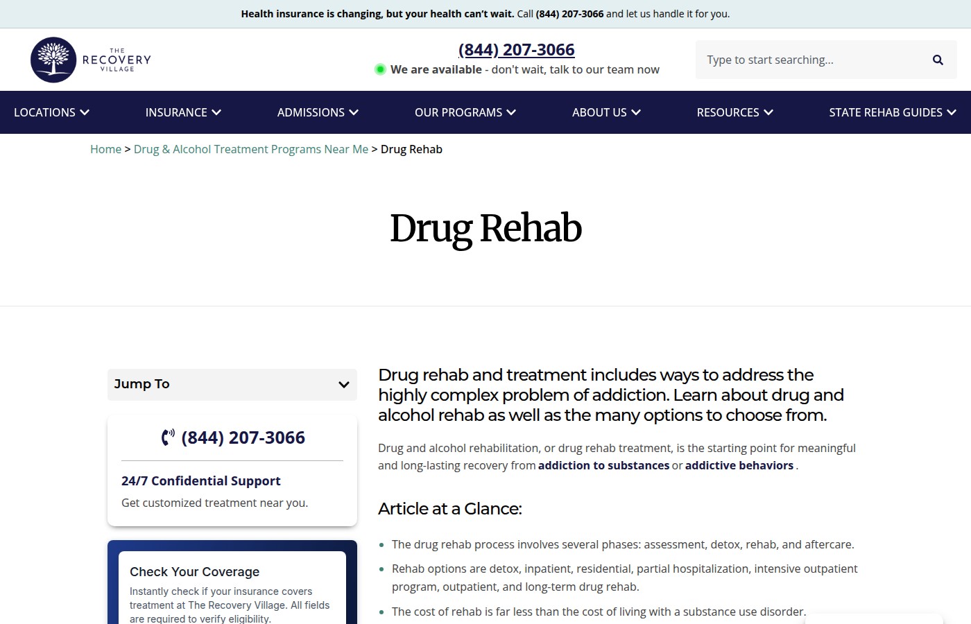 Detox of South Florida — Treatment programs page