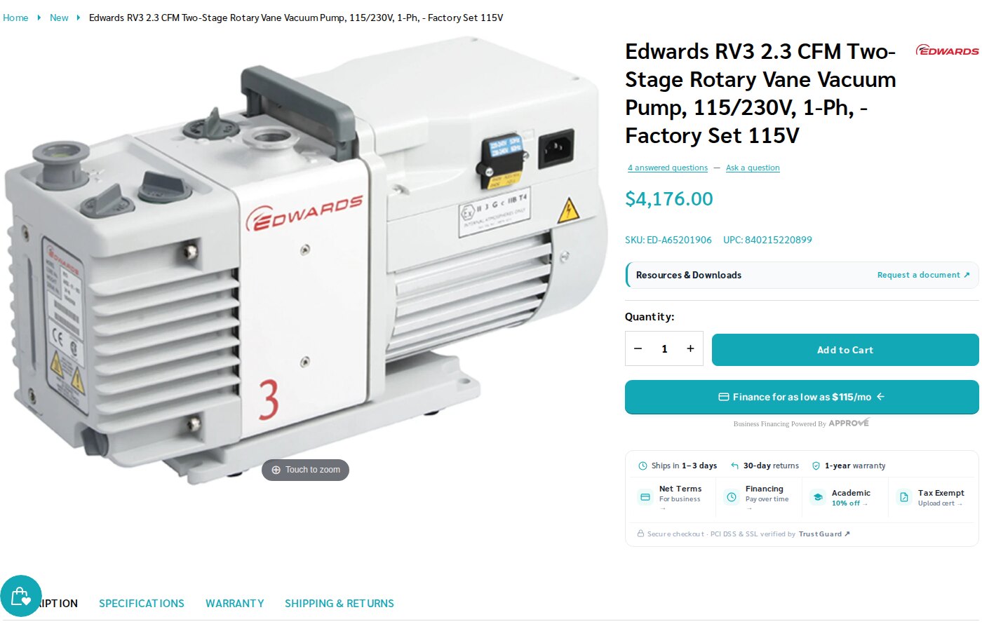 USA Lab product page